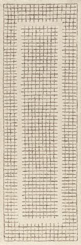 Isolated view of Ivory Runner Chessie Checked Wool Rug, showcasing its design