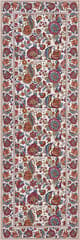 Isolated view of Multicolor Runner Finice Bordered Floral and Paisley Washable Rug, showcasing its design