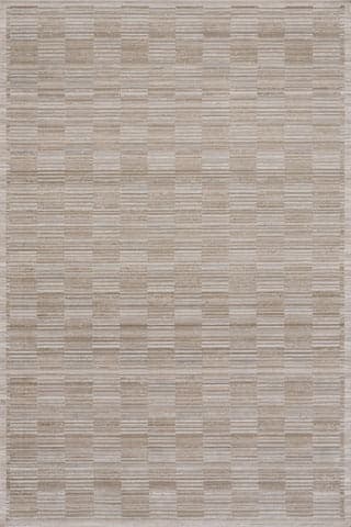 Isolated view of Brown Rectangle Sahari Modern Woven Striped Washable Rug, showcasing its design