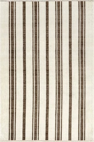 Isolated view of Brown Rectangle Laverne Striped Rug, showcasing its design