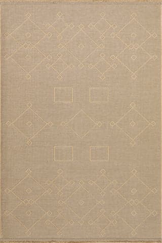 Isolated view of Natural Rectangle Janessa Tribal Rug, showcasing its design