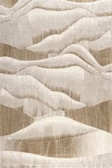 Isolated view of Cream Rectangle Pahad Abstract Plush Textured Washable Rug, showcasing its design