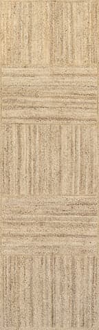 Isolated view of Natural Runner Alder Jute Rug, showcasing its design