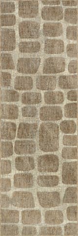 Isolated view of Light Brown Runner Aadhya Modern Geometric Area Rug, showcasing its design