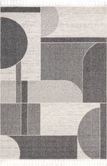 Isolated view of Light Grey Rectangle Adessa Classic Lattice Rug, showcasing its design
