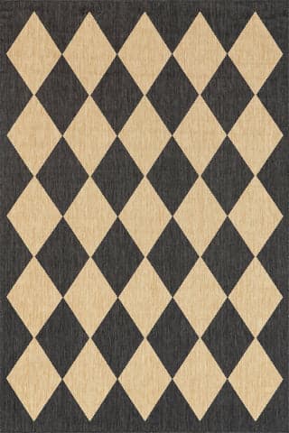 Isolated view of Dark Grey Runner Adelaide Harlequin Indoor/Outdoor Rug, showcasing its design