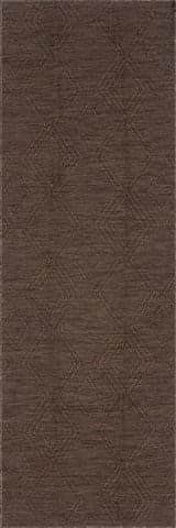 Isolated view of Brown Runner Tesnia Modern Solid Indoor/Outdoor Rug, showcasing its design