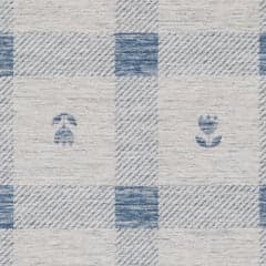 Gingham Machine Washable Rug Swatch | Blue