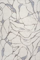 Isolated view of Ivory Rectangle Lenis Abstract Washable Rug, showcasing its design