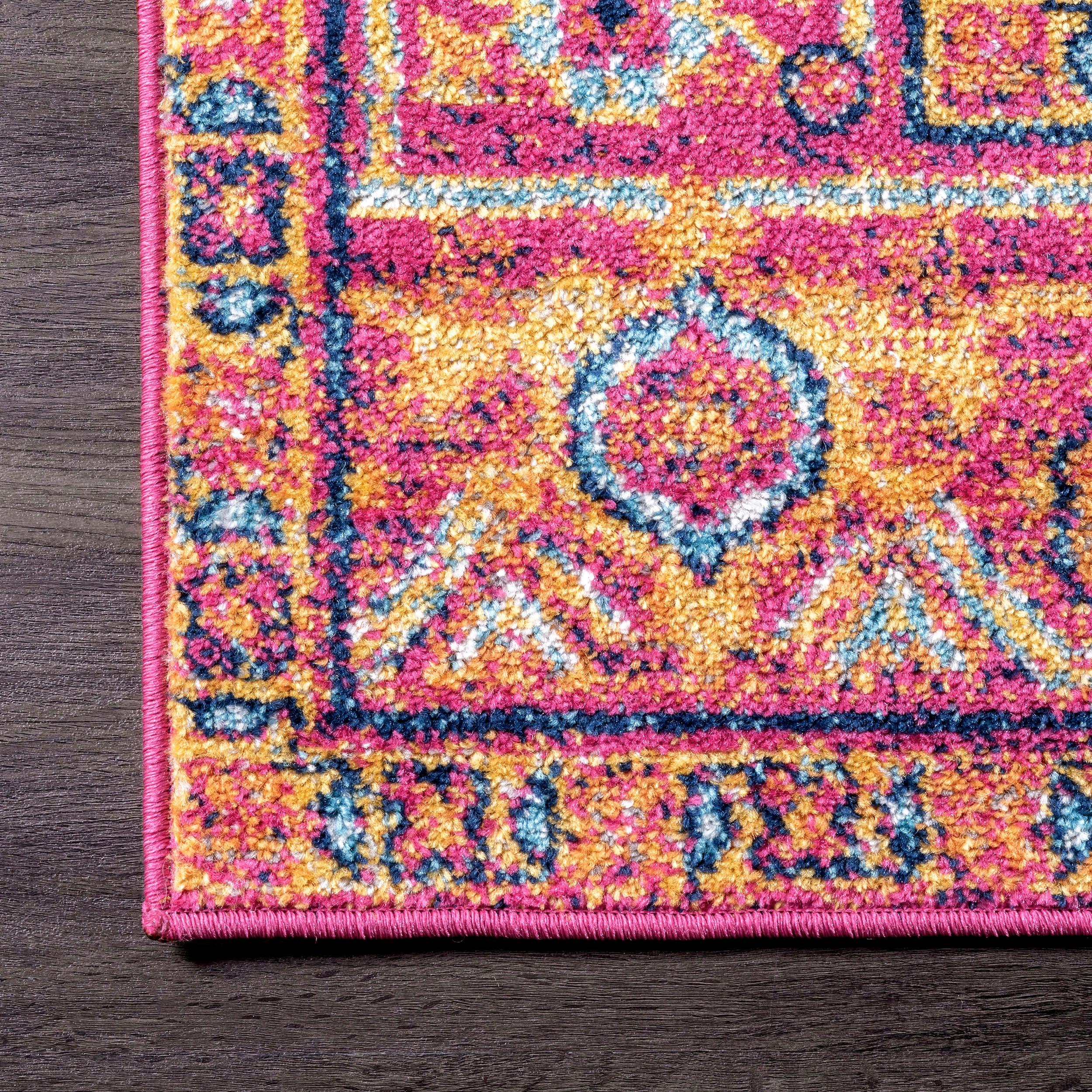 Katrina Blooming Rosette Rug | Hot Pink – Rugs USA