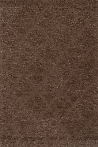 Isolated view of Brown Rectangle Afra Trellis Bohemian Hand Tufted Wool Rug, showcasing its design
