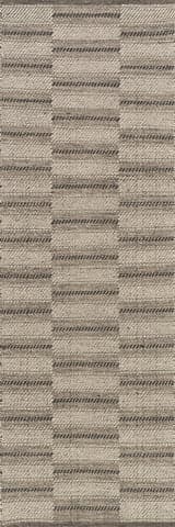 Isolated view of Brown Runner Mateo Striped Wool Cozy Rug by Nate Berkus, showcasing its design