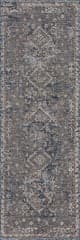 Isolated view of Navy Runner Solia Traditional Medallion Indoor/Outdoor Rug, showcasing its design