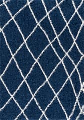 Isolated view of Blue Rectangle Easy Shag Rug, showcasing its design