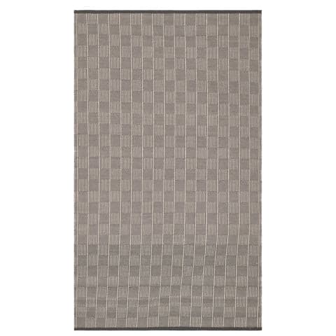 Squares Handwoven Indoor/Outdoor Rug | Grey