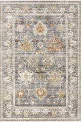 Isolated view of Grey Rectangle Eponine Medallion Rug, showcasing its design