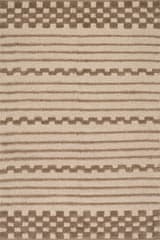 Isolated view of Brown Rectangle Nubi Bohemian Striped Hand Woven Rug, showcasing its design