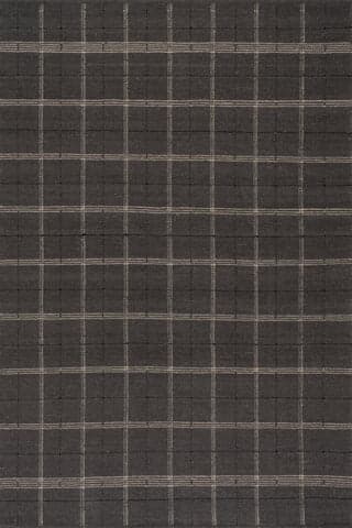 Isolated view of Black Runner Downing Plaid Wool Cozy Rug, showcasing its design