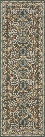 Isolated view of Green Runner Sanaya Transitional Floral Indoor/Outdoor Rug, showcasing its design