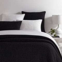 Pick Stitch Matelasse Coverlet | Black