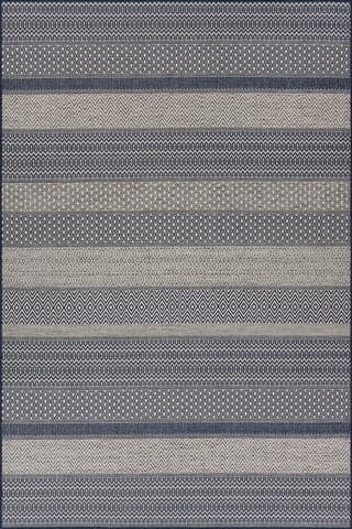 Isolated view of Navy Rectangle Vielle Modern Abstract Indoor/Outdoor Rug, showcasing its design