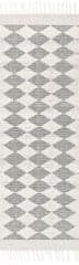 Isolated view of Grey Runner Fractal Diamond Wool Rug, showcasing its design