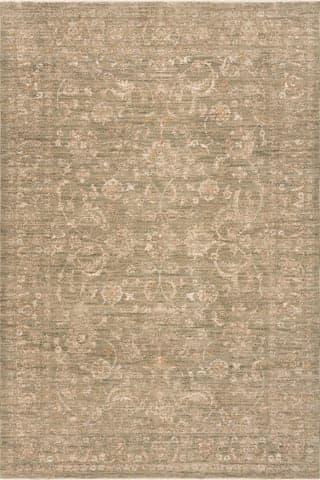 Isolated view of Green Rectangle Sivaria Traditional Vintage & Distressed Rug, showcasing its design