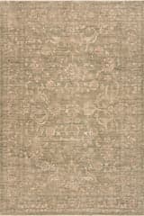 Isolated view of Green Rectangle Sivaria Traditional Vintage & Distressed Rug, showcasing its design