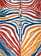 Isolated view of Multicolor Rectangle Zuri Hide Indoor/Outdoor Rug, showcasing its design