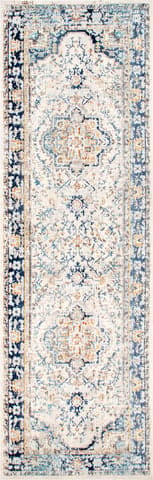 Isolated view of Blue Runner Fading Token Rug, showcasing its design