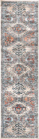 Isolated view of Grey Runner Tribal Trellis Rug, showcasing its design