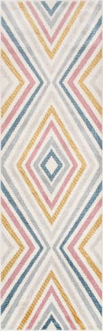 Isolated view of Beige Runner Radiant Chevrons Rug, showcasing its design
