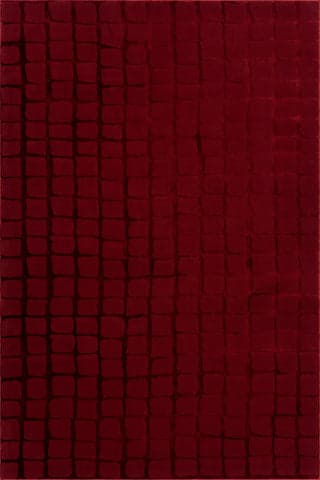 Isolated view of Red Rectangle Spring Lake Plush Textured Washable Rug, showcasing its design
