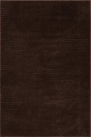 Isolated view of Brown Rectangle Serentha Diamond Plush Textured Washable Rug, showcasing its design