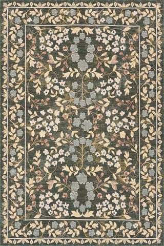 Isolated view of Green Runner Sanaya Transitional Floral Indoor/Outdoor Rug, showcasing its design