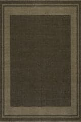 Isolated view of Green Rectangle Canon Bordered Wool Cozy Rug, showcasing its design