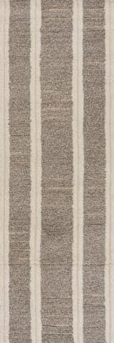 Isolated view of Grey Runner Elvine Modern Striped Wool Rug, showcasing its design