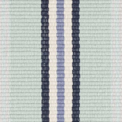 Barbados Stripe Handwoven Cotton Rug Swatch | Blue