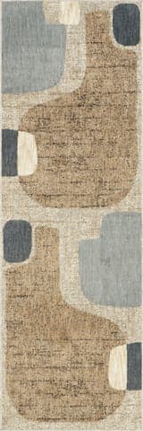 Isolated view of Multicolor Runner Ryanna Mid-Century Modern Abstract Area Rug, showcasing its design