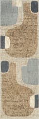 Isolated view of Multicolor Runner Ryanna Mid-Century Modern Abstract Area Rug, showcasing its design