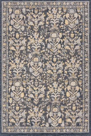 Isolated view of Navy Runner Inari Traditional Floral Indoor/Outdoor Rug, showcasing its design