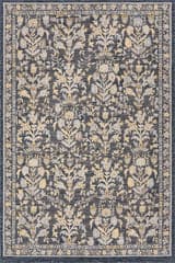 Isolated view of Navy Runner Inari Traditional Floral Indoor/Outdoor Rug, showcasing its design