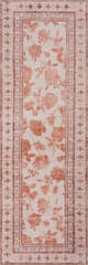 Isolated view of Orange Runner Boscage Floral Washable Rug, showcasing its design