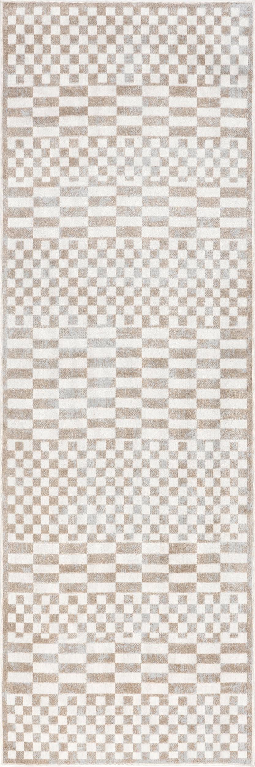 Tiled Runner Rug | Beige, 2' 8" x 6'