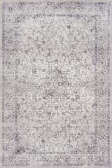 Isolated view of Grey Rectangle Clanese Oriental and Persian Washable Rug, showcasing its design