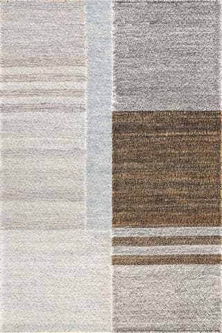 Isolated view of Ivory Rectangle Deirdre Geometric Tonal Rug, showcasing its design
