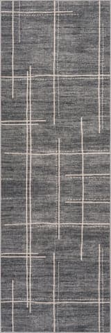 Isolated view of Grey Runner Noryn Abstract Washable Rug, showcasing its design