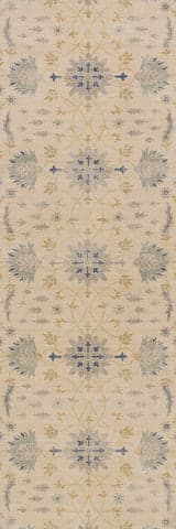Isolated view of Cream Runner Loonarae Floral Transitional Rug, showcasing its design
