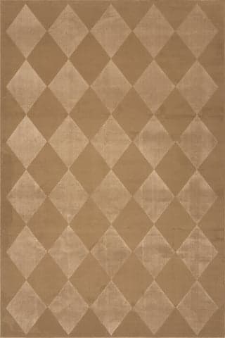 Isolated view of Sand Rectangle Mynra Diamond Plush Textured Washable Rug, showcasing its design