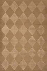 Isolated view of Sand Rectangle Mynra Diamond Plush Textured Washable Rug, showcasing its design